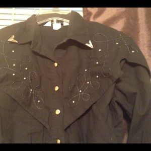 Vintage 80s black western dress